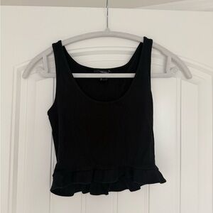 Forever 21 Black Ruffled Crop Top